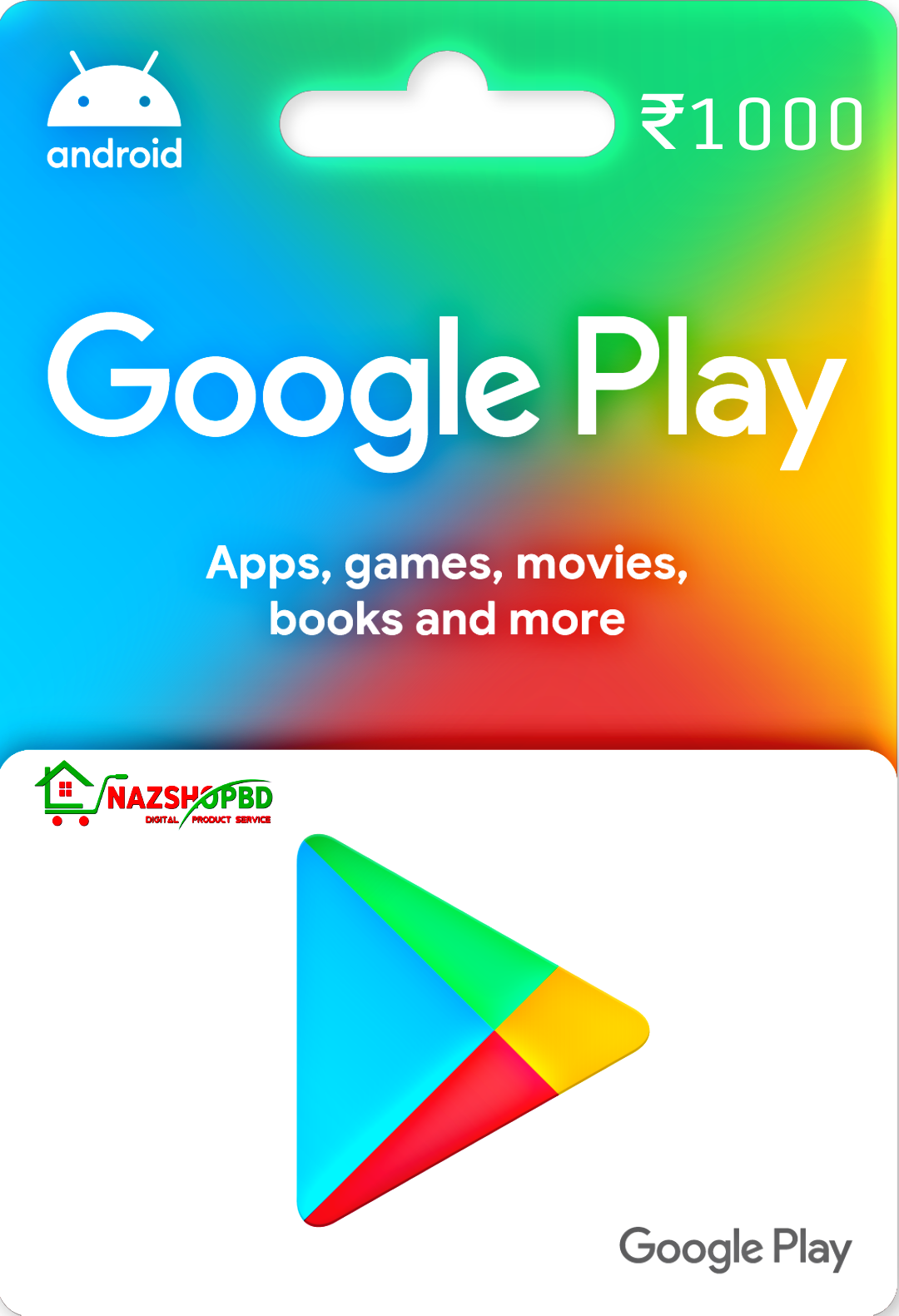 Google Play Gift Card 1000 Rupee